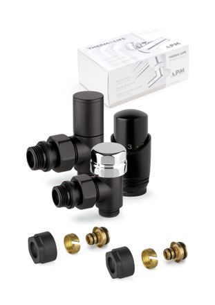APM Apm - Kit V&aacute;lvula De Mobiliario Termost&aacute;tica Negra Con Conexi&oacute;n Para Tubo Multicapa 100knn 015 M 16 12 Negro