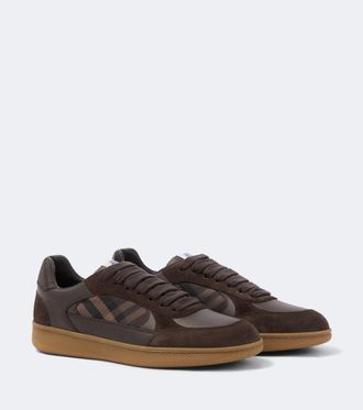 Burberry Zapatillas de piel y ante con Burberry Check