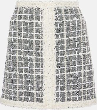 Giambattista Valli Checked wool-blend boucle miniskirt