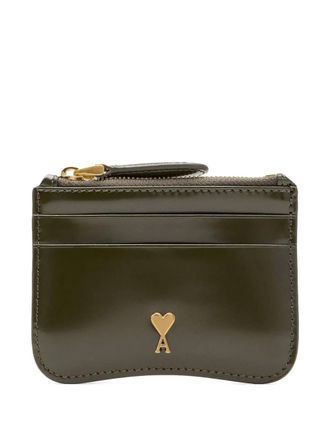 Ami Paris Paris leather card holder - Green