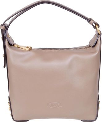 Tod's Tassen, Dames, Beige, ONE Size, Leer, Natuurlijke Leren Schoudertas