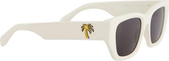Palm Angels Witte Vlinder Zonnebril - Dames - Zonnebrillen - Wit - ONE Size - Accessoires