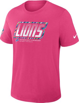 Nike Detroit Lions Crucial Catch Sideline Nike Mens Dri-FIT NFL T-Shirt in Pink | 034J68XZUB-F9R