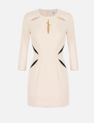 Elisabetta Franchi Mini Dress With Two Tone Cut Out