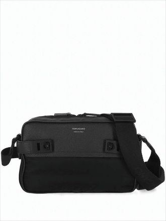 Ferragamo Rectangular Calf Leather Crossbody Bag With Adjustable Strap