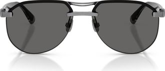 Brunello Cucinelli Carlito B 57mm Pilot Sunglasses in Anthracite/clear at Nordstrom