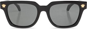 Versace Vierkante Zonnebrillen - Heren - Zonnebrillen - Zwart - 52 MM - Accessoires