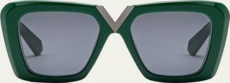 Valentino Garavani V-Gold II Acetate Butterfly Sunglasses