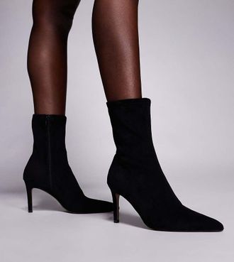 Asos Erika - Stivaletti a calza con tacco alto neri a pianta larga-Nero