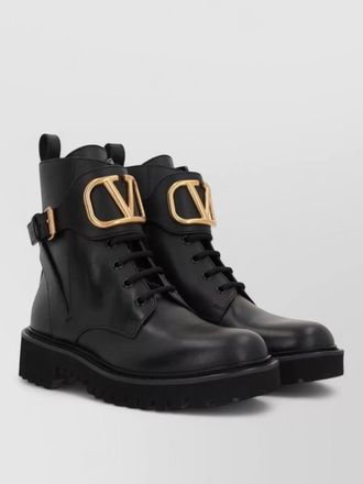 Valentino Garavani leather lace-up boots