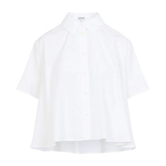 Loewe Shirts, female, White, Size: XS Short Sleeve Trapeze Shirt