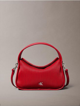 Calvin Klein Womens Rib Top Flap Bag - Red