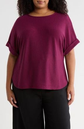 Max Studio Dolman Short Sleeve Top in Berry at Nordstrom Rack, Size 2X