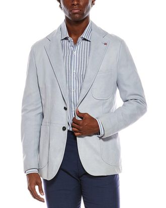 Isaia Suede Leather Blazer