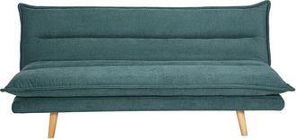 Miliboo Sof&aacute; Cama De 3 Plazas En Tejido Chenilla Texturado Celad&oacute;n Y Madera Clara Bingo