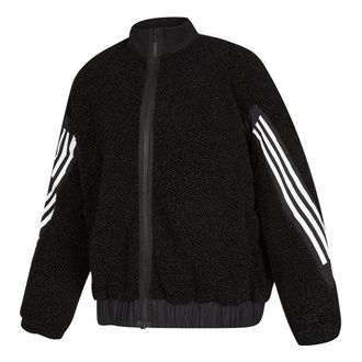 adidas (WMNS) adidas Contrasting Colors Stripe Jacket Black HM7455