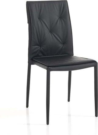 Oresteluchetta Juego De 4 Sillas De Comedor Apilables En Ecopiel Tory - Negro