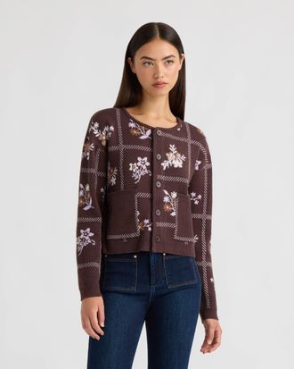 NVLT Womens Patchwork Sweater Cardigan