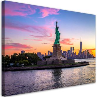 Feeby Cuadro En Lienzo, Estatua De La Libertad Nueva York, 100x70