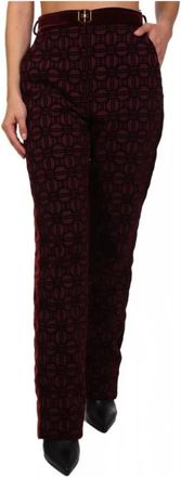 Elisabetta Franchi Pa-051-47E2-V430 - Dames - Slim Fit Broeken - Bruin - 2XL - Polyester - Broeken