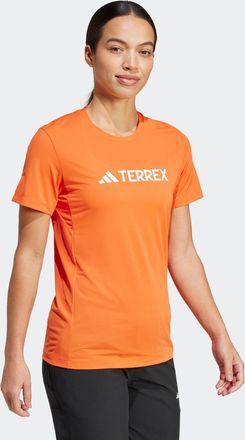ADIDAS TERREX Funktionsshirt ADIDAS TERREX W MT LOG TECH T, Damen, Gr. XS, orange (semi impact orange), Obermaterial: 100% Polyester, normal, Rundhals, Shirts Funkt