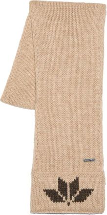Dsquared2 Snowflakes Logo Gebreide Wollen Sjaal - Heren - Wintersjaals - Beige - ONE Size - Wol - Accessoires