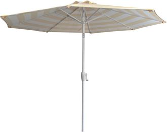 Happy Garden Happy Garden - Sombrilla Recta Bandol Redonda De 2,70 M De Di&aacute;metro Con Rayas Amarillas