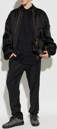 Balmain Shirt With Shimmering Sequins, Mens, Black