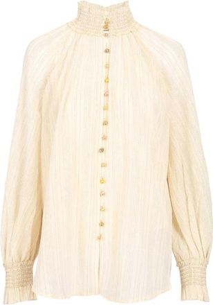 Zimmermann Aster Blouse - Dames - Blouses - Beige - M - Katoen - Overhemden