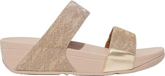 FitFlop Glitz-slippers met dubbele bandjes voor dames (Roze Goud)