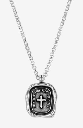 Dower & Hall Mens Success Talisman Necklace in Sterling Silver at Nordstrom, Size 22