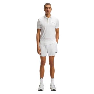 HUGO BOSS Heren Actief Slank Poloshirt (Wit)