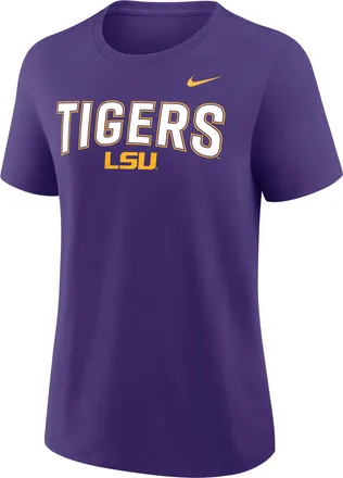 Nike LSU Arch Logo Nike Womens College T-Shirt in Purple | 01K951LLSN-SYS