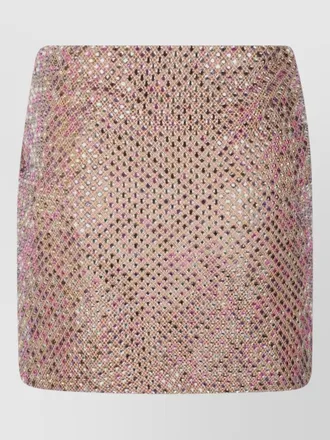 Self Portrait rhinestone fishnet wrap mini skirt