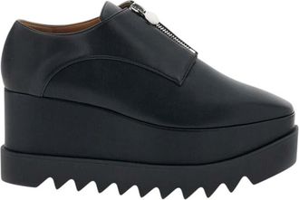 Stella McCartney Black Leather Zipper Sneakers