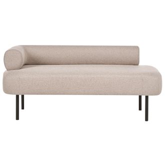 Beliani Chaise Longue Con Tapizacer&iacute;a De Tela Patas De Metal Izquierdo Marr&oacute;n Claro Mirmande