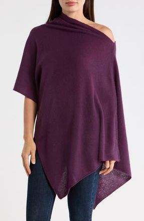 Portolano Cowl Neck Knit Poncho in Eggplant at Nordstrom Rack