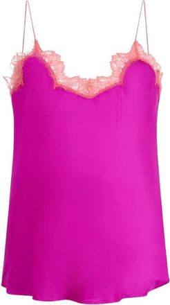 Roberto Cavalli Tops, Dames, Roze, M, Top met kanten details