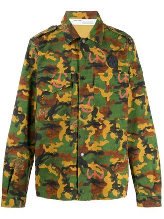 Off-white camouflage print shirt - Green