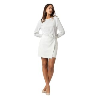 Kocca Short Dresses, female, White, M, Chic long sleeved two part above knee dress