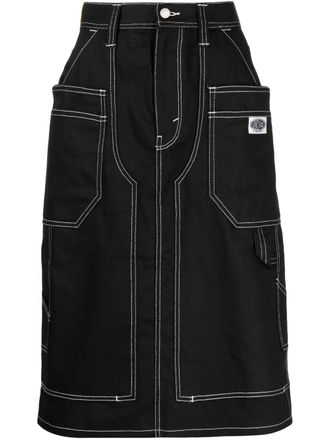 Ground-Zero Denim midi-rok - Zwart