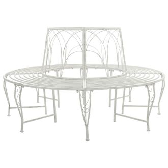 vidaXL Banco De &Aacute;rbol 8-n&uacute;mero De Plazas &Oslash; 160 X 89 Cm Acero Vidaxl