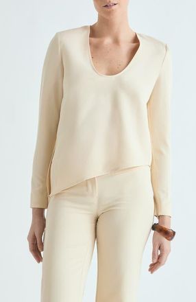 Scalpers Asymmetrical Fluid Top in Lightyellow at Nordstrom, Size X-Large Eu