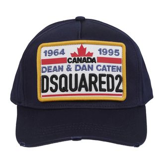Dsquared2 Hats & Caps, male, Blue, ONE SIZE, Collegiate Logo Patch Baseball Cap