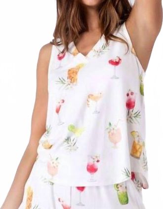 PJ Salvage Sippin On Sunshine Tank Top In White