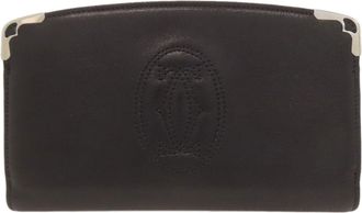 Cartier Must Black Leather Long Wallet (Bi-Fold) (Pre-Owned)