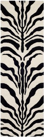 Safavieh Alfombra cebra de lana blanco/negro, 76 x 244 cm