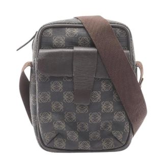 Loewe Pre-owned Cross Body Bags, female, Brown, Size: ONE SIZE Pre-owned Repeat Anagram Coated Canvas Shoulder Bag