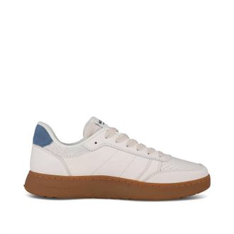 Woden Womens Frode Leather Sneaker In Old Denim