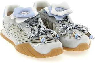 Fendi Womens Gray Calfskin Athletic Sneakers